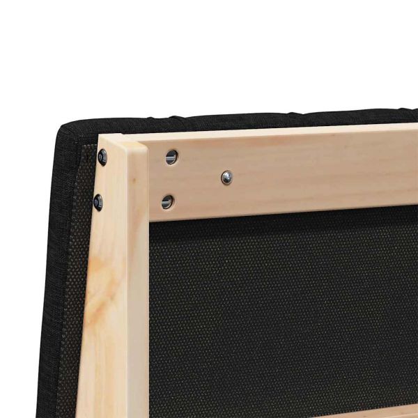 Тапицирана табла Черно 135 cm Солидно борово дърво