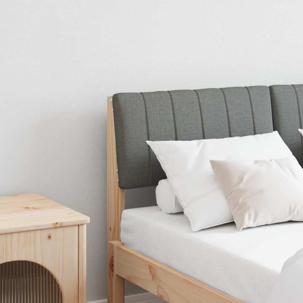 Тапицирана табла Тъмен сив 120 cm Солидно борово дърво