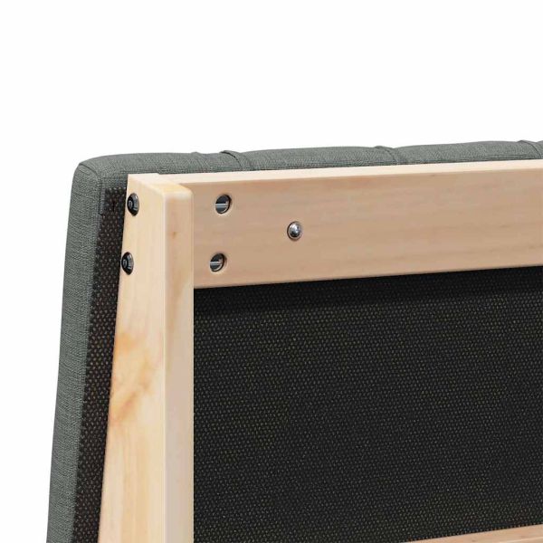 Тапицирана табла Тъмен сив 120 cm Солидно борово дърво