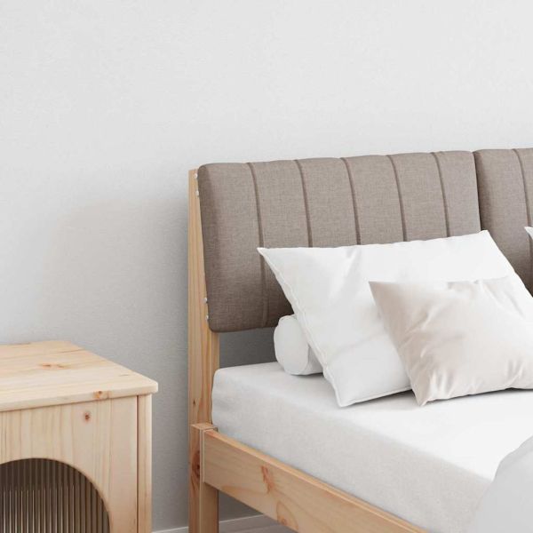 Тапицирана табла Таупе 120 cm Солидно борово дърво