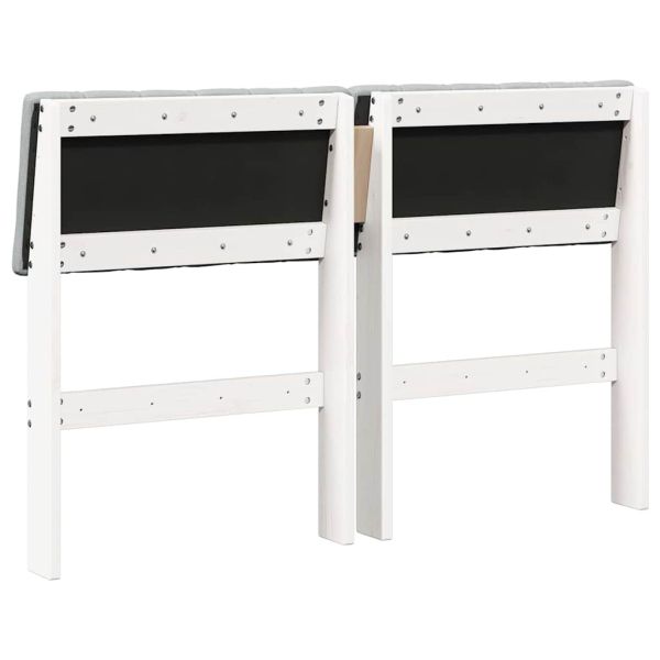 Тапицирана табла Светлосиво 120 cm Солидно борово дърво