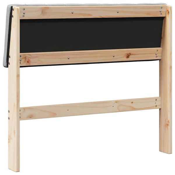 Тапицирана табла Светлосиво 90 cm Солидно борово дърво