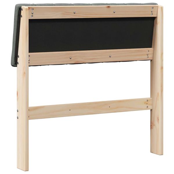 Тапицирана табла Тъмен сив 80 cm Солидно борово дърво