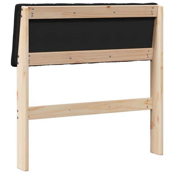 Тапицирана табла Черно 80 cm Солидно борово дърво