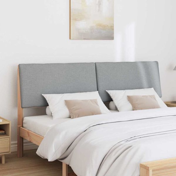 Тапицирана табла Светлосиво 200 cm Солидно борово дърво