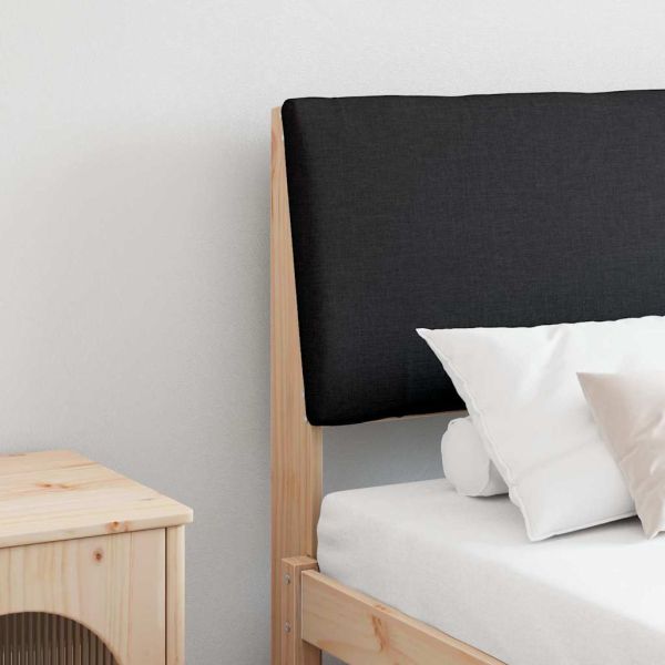 Тапицирана табла Черно 180 cm Солидно борово дърво