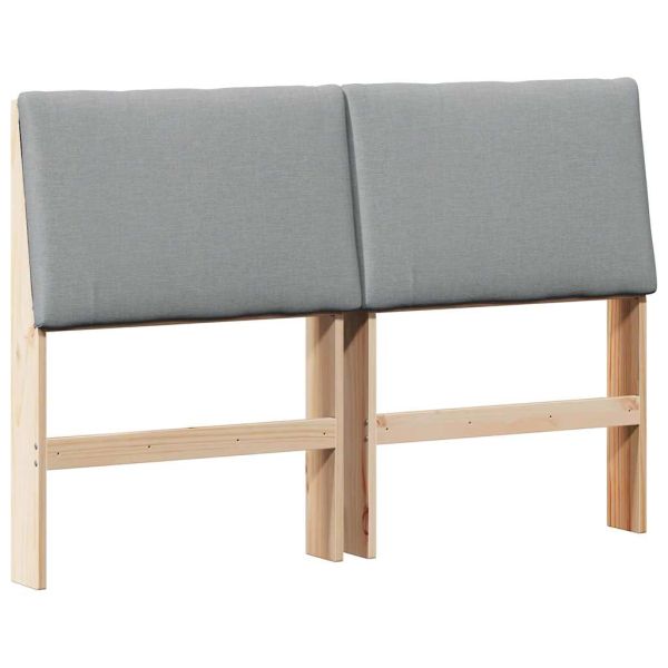 Тапицирана табла Светлосиво 160 cm Солидно борово дърво