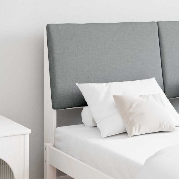 Тапицирана табла Светлосиво 150 cm Солидно борово дърво