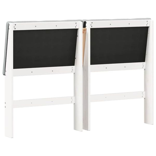 Тапицирана табла Светлосиво 140 cm Солидно борово дърво