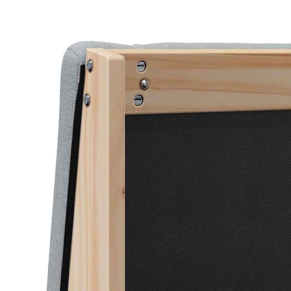 Тапицирана табла Светлосиво 135 cm Солидно борово дърво