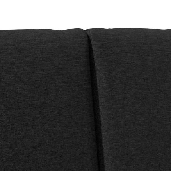 Тапицирана табла Черно 135 cm Солидно борово дърво