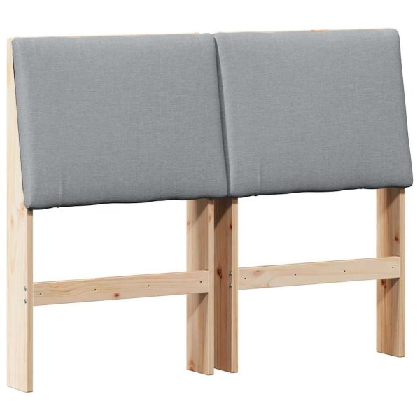 Тапицирана табла Светлосиво 120 cm Солидно борово дърво