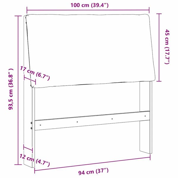 Тапицирана табла Светлосиво 100 cm Солидно борово дърво