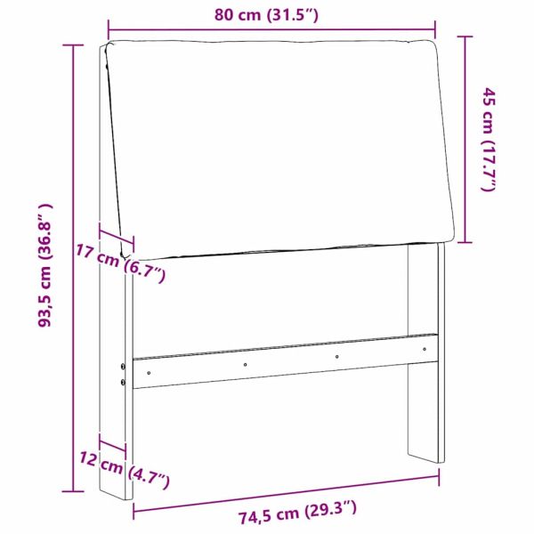 Тапицирана табла Таупе 80 cm Солидно борово дърво