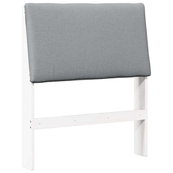 Тапицирана табла Светлосиво 80 cm Солидно борово дърво