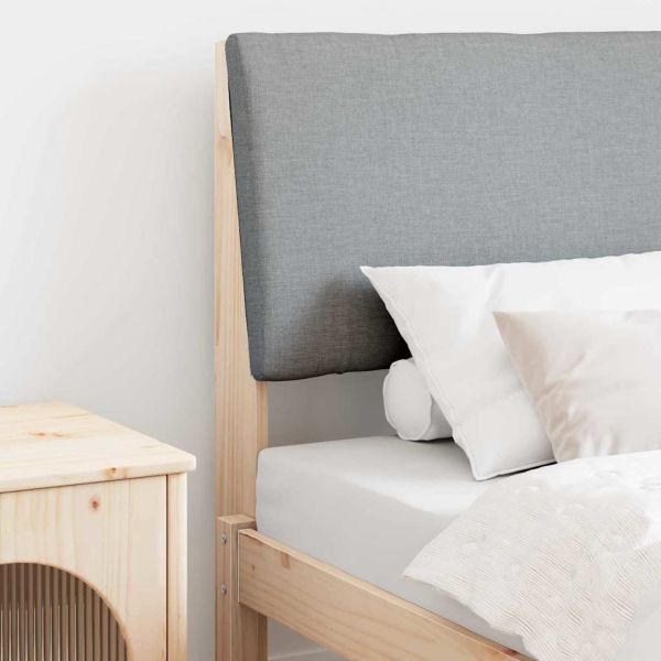 Тапицирана табла Светлосиво 75 cm Солидно борово дърво