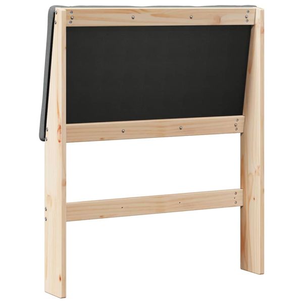 Тапицирана табла Тъмен сив 75 cm Солидно борово дърво