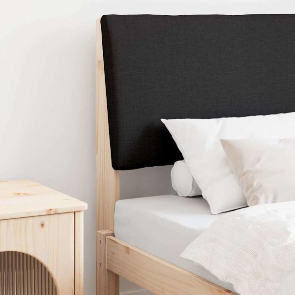 Тапицирана табла Черно 75 cm Солидно борово дърво