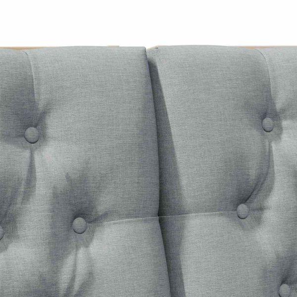 Тапицирана табла Светлосиво 200 cm Солидно борово дърво