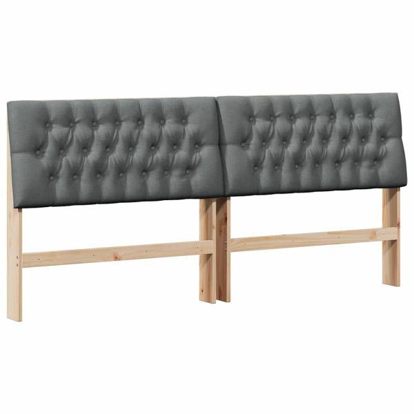 Тапицирана табла Тъмен сив 200 cm Солидно борово дърво