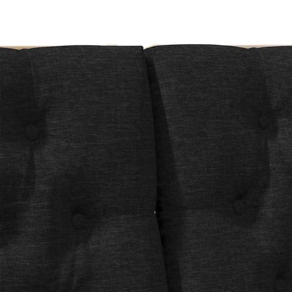 Тапицирана табла Черно 200 cm Солидно борово дърво