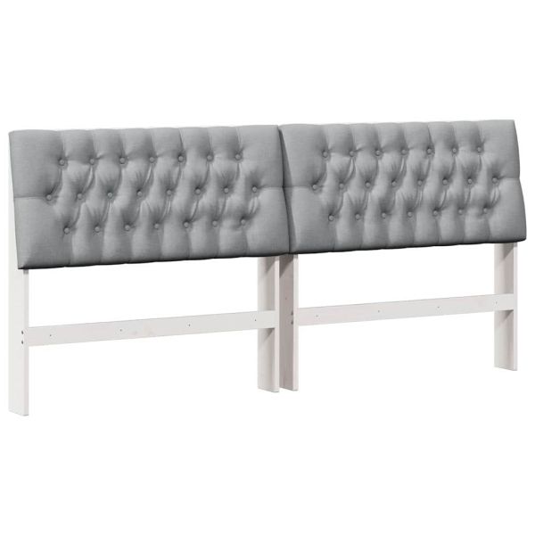 Тапицирана табла Светлосиво 200 cm Солидно борово дърво