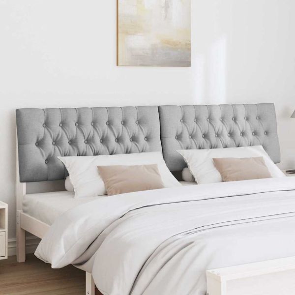 Тапицирана табла Светлосиво 200 cm Солидно борово дърво