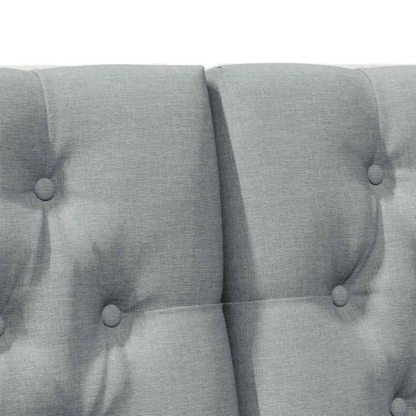 Тапицирана табла Светлосиво 200 cm Солидно борово дърво