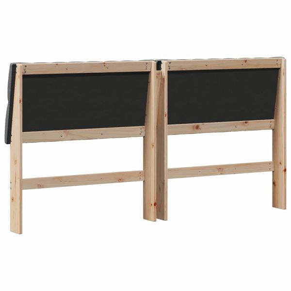 Тапицирана табла Тъмен сив 180 cm Солидно борово дърво