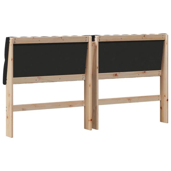 Тапицирана табла Черно 180 cm Солидно борово дърво