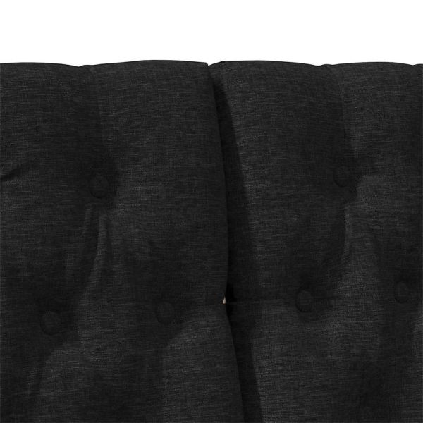 Тапицирана табла Черно 180 cm Солидно борово дърво