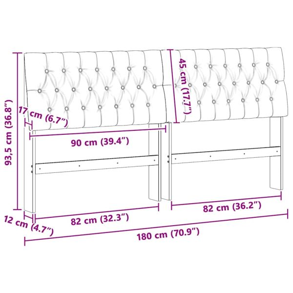 Тапицирана табла Черно 180 cm Солидно борово дърво