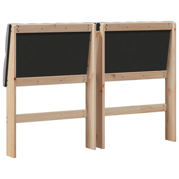 Тапицирана табла Светлосиво 140 cm Солидно борово дърво