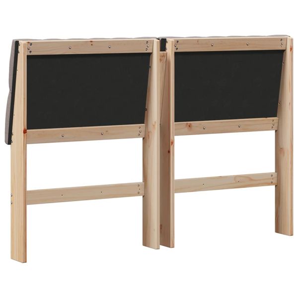 Тапицирана табла Таупе 135 cm Солидно борово дърво