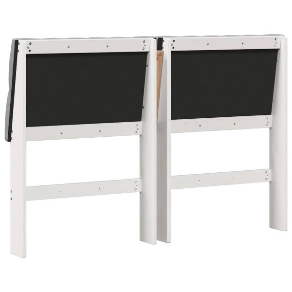 Тапицирана табла Светлосиво 135 cm Солидно борово дърво