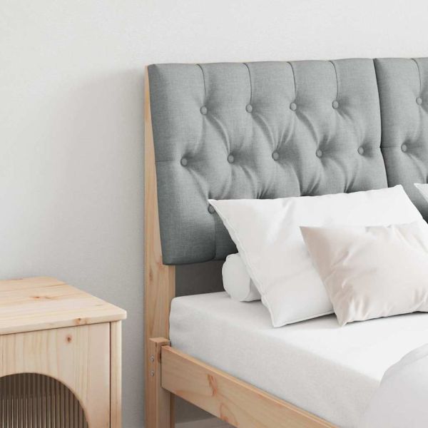 Тапицирана табла Светлосиво 120 cm Солидно борово дърво