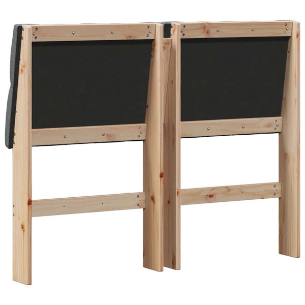 Тапицирана табла Тъмен сив 120 cm Солидно борово дърво