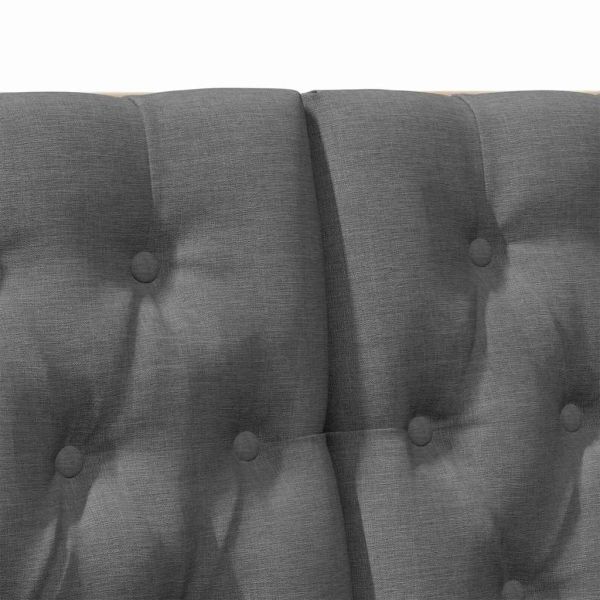 Тапицирана табла Тъмен сив 120 cm Солидно борово дърво