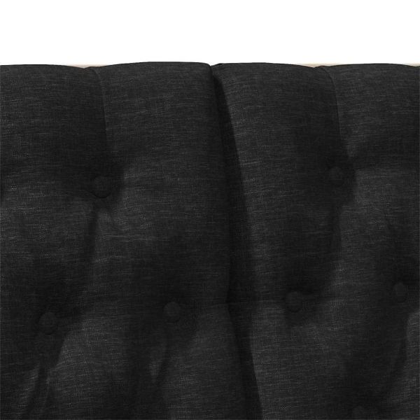 Тапицирана табла Черно 120 cm Солидно борово дърво