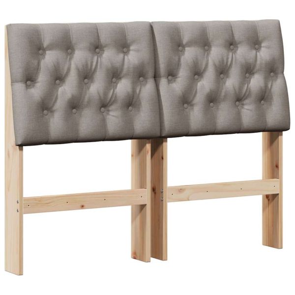 Тапицирана табла Таупе 120 cm Солидно борово дърво