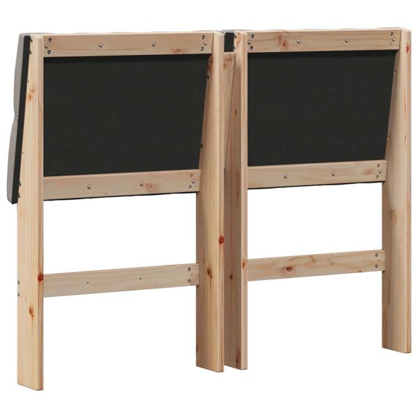 Тапицирана табла Таупе 120 cm Солидно борово дърво