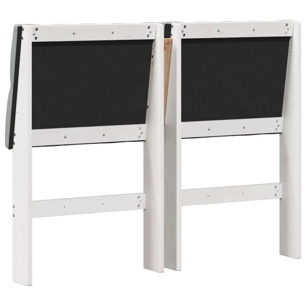 Тапицирана табла Светлосиво 120 cm Солидно борово дърво