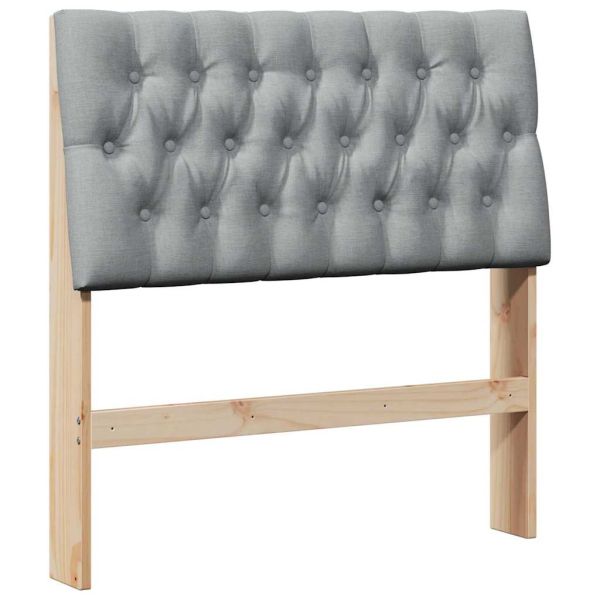 Тапицирана табла Светлосиво 90 cm Солидно борово дърво