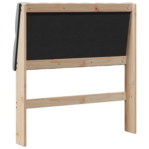 Тапицирана табла Светлосиво 90 cm Солидно борово дърво