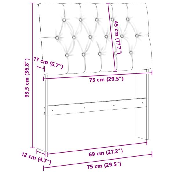 Тапицирана табла Светлосиво 75 cm Солидно борово дърво