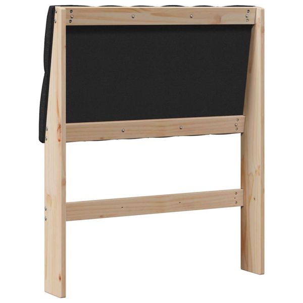 Тапицирана табла Черно 75 cm Солидно борово дърво