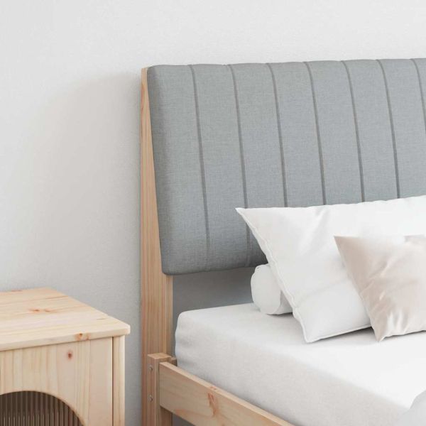 Тапицирана табла Светлосиво 200 cm Солидно борово дърво