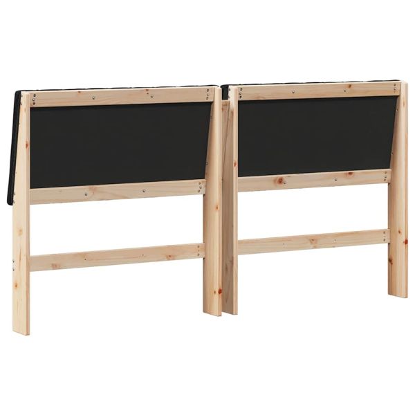 Тапицирана табла Черно 180 cm Солидно борово дърво