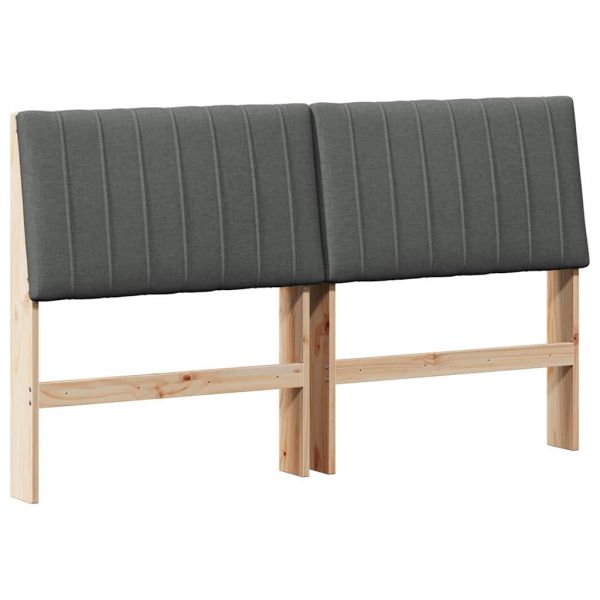 Тапицирана табла Тъмен сив 160 cm Солидно борово дърво