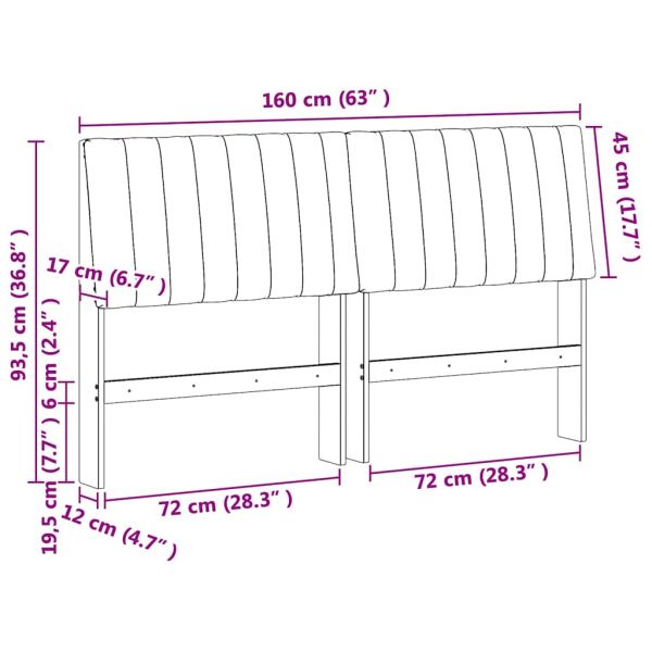 Тапицирана табла Тъмен сив 160 cm Солидно борово дърво